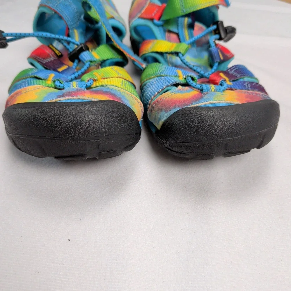 Keen Seacamp II CNX Rainbow Tie Dye Sandals Kids 3 Granola Girl Water Shoe‎